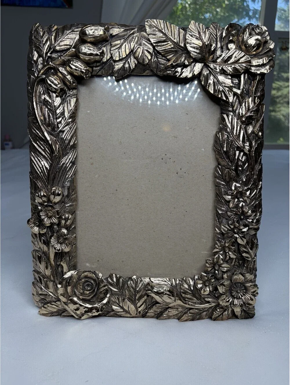 Vintage Ornate Gold-Tone Baroque Picture Frame – Decorative Floral 9”X7”